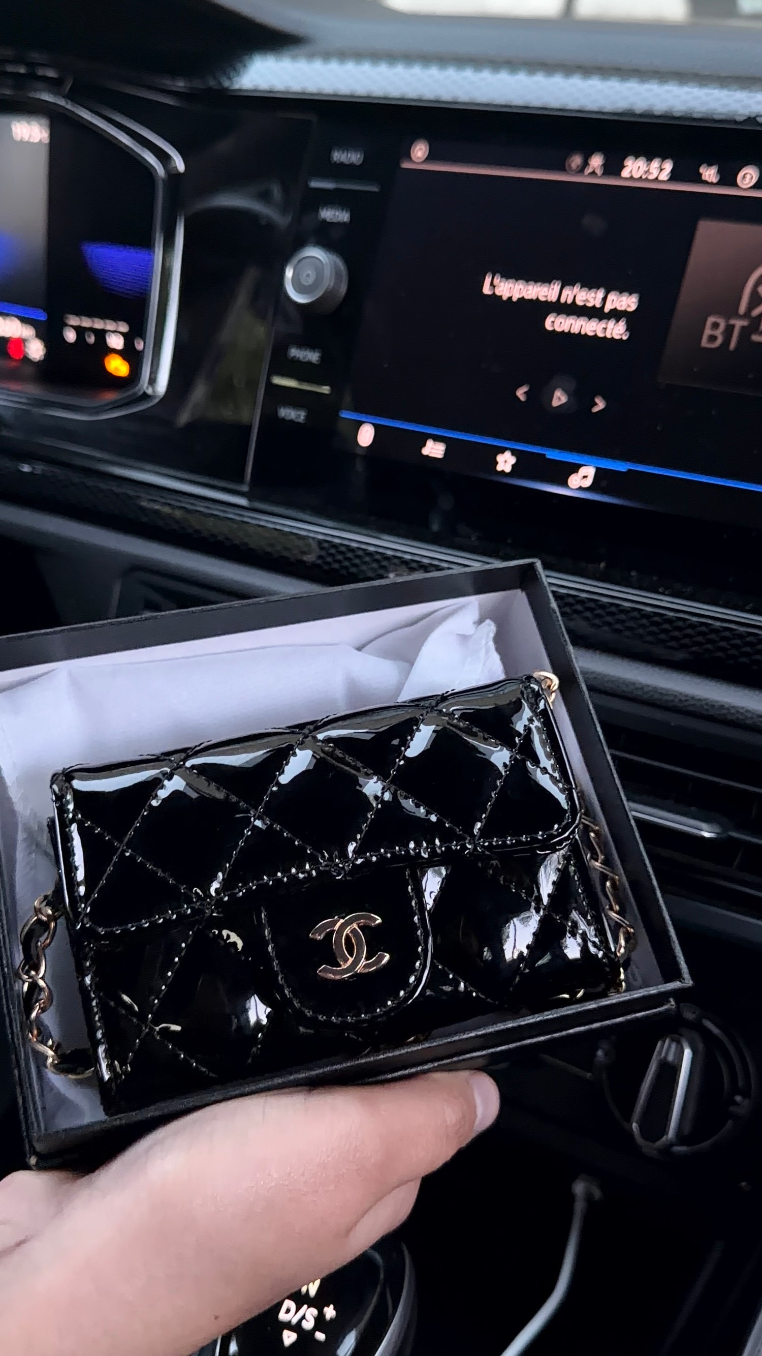 Mini sac noir vernis