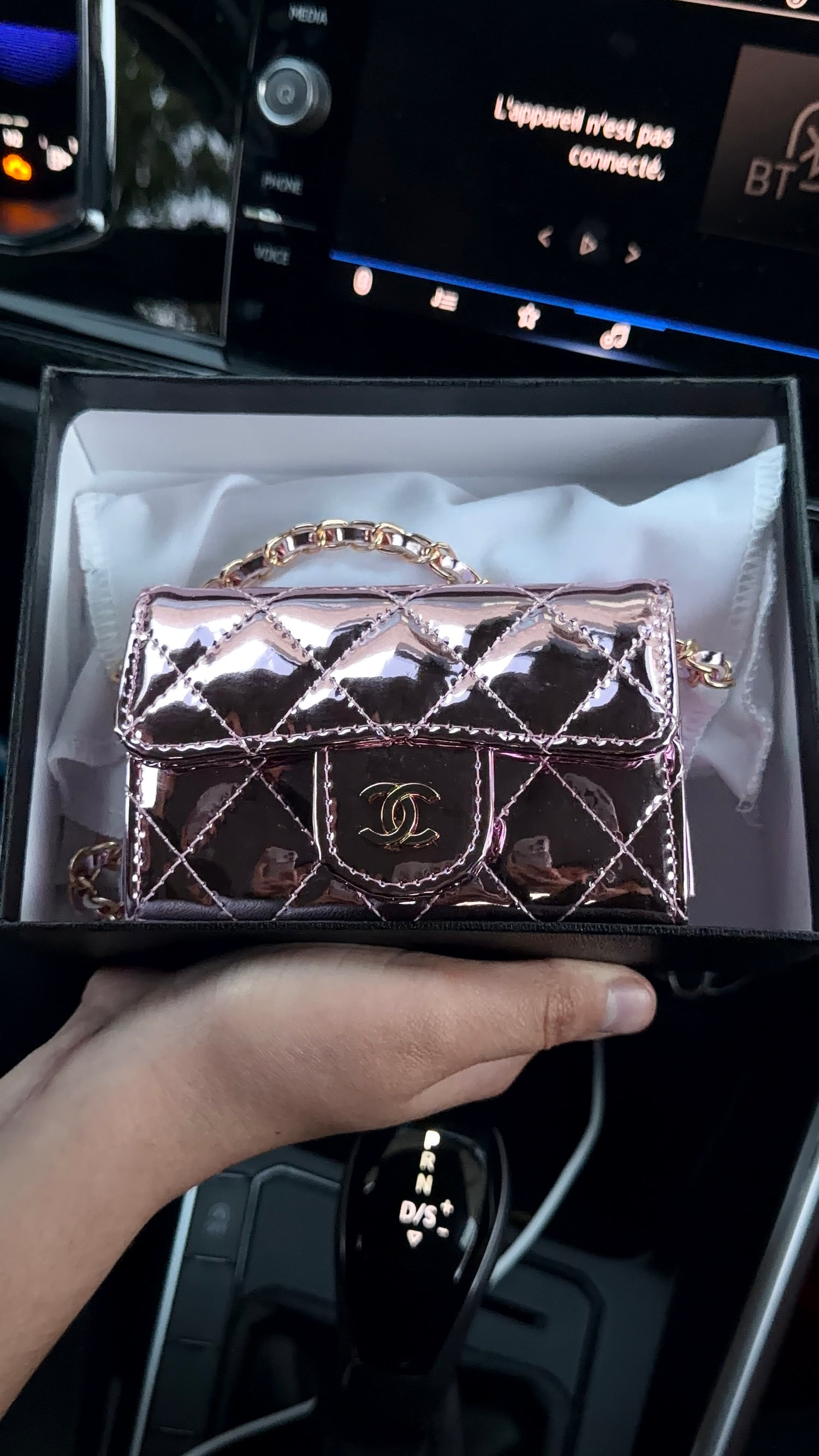 Mini sac rose clair vernis