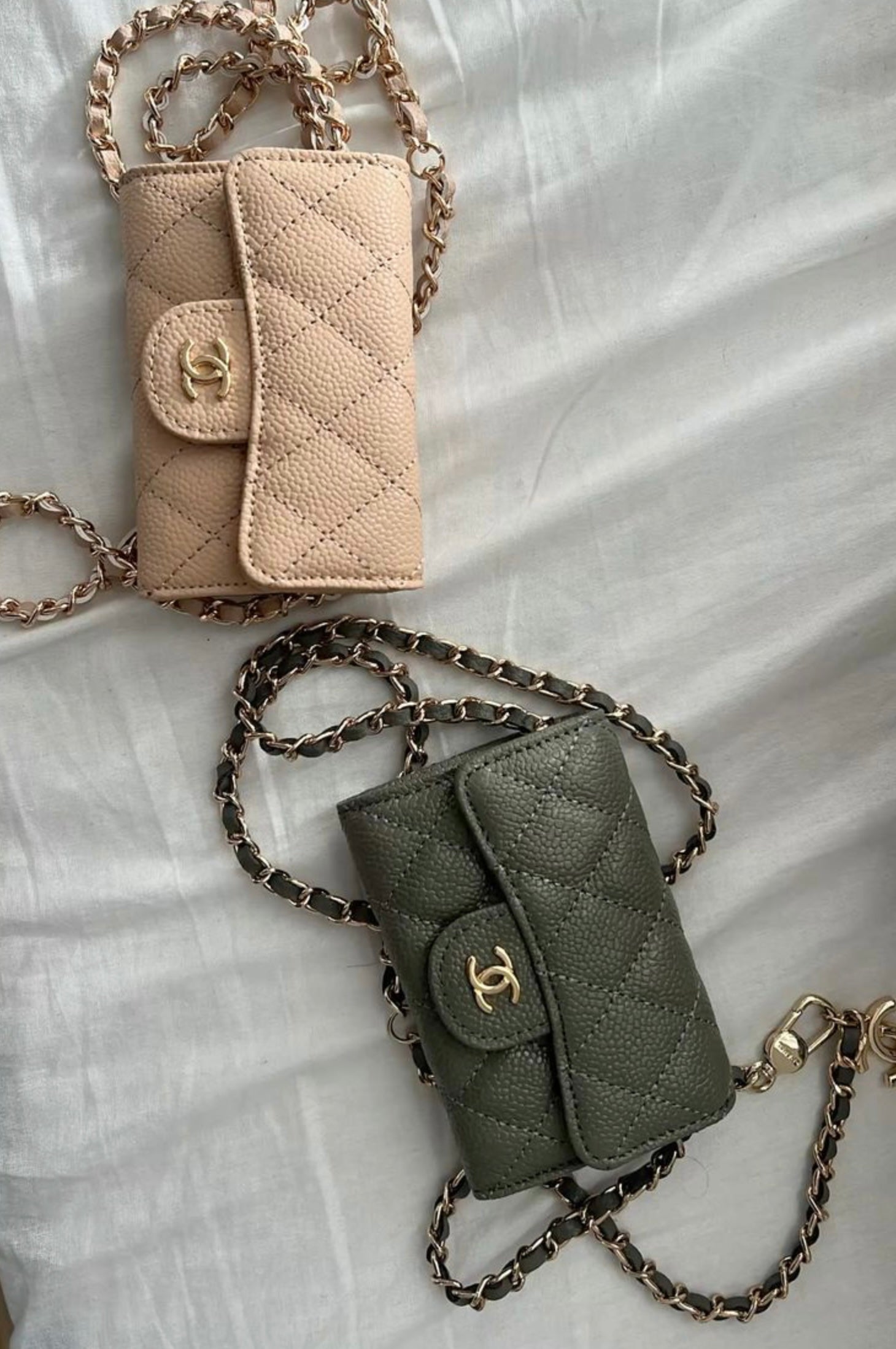 Mini sac porte monnaie beige CC