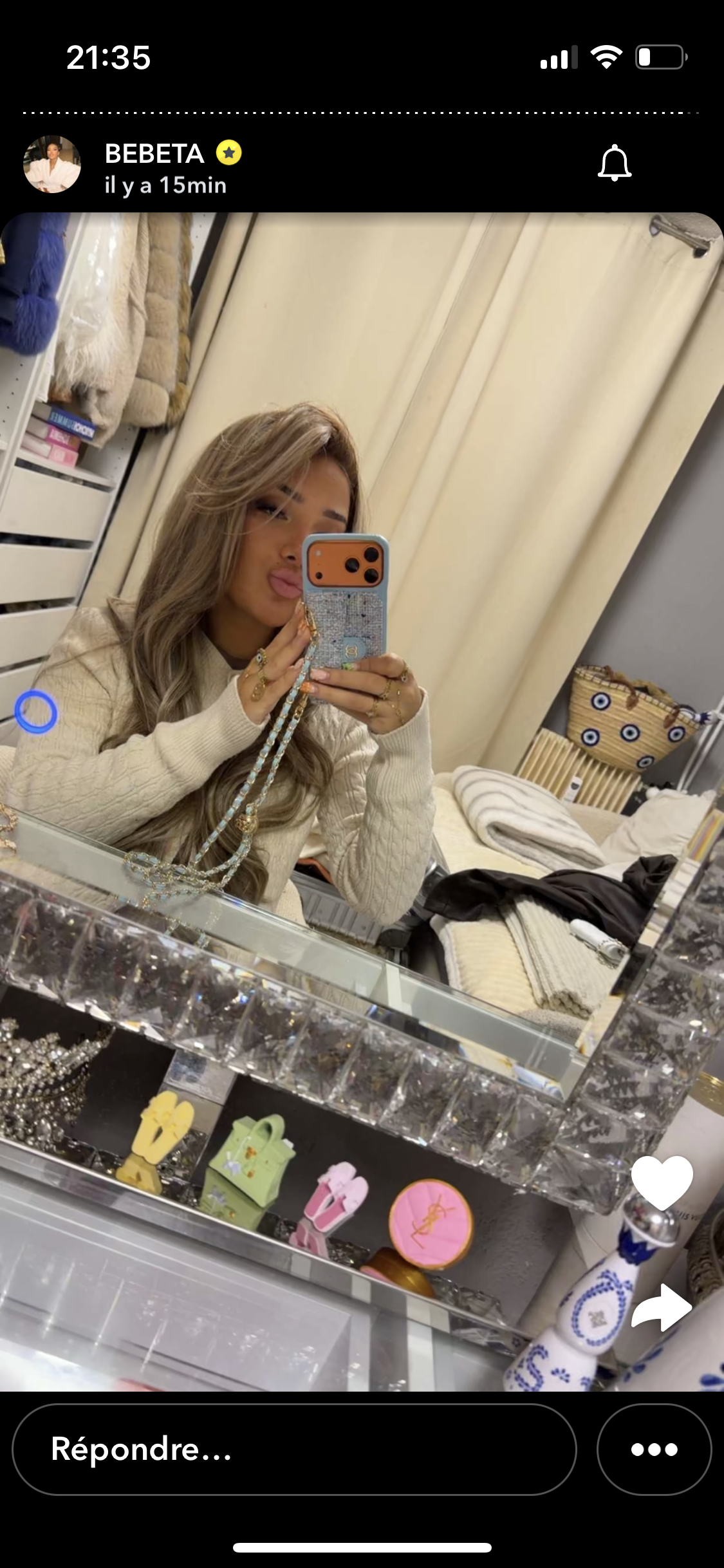 Coque bleu tweed iphone 15