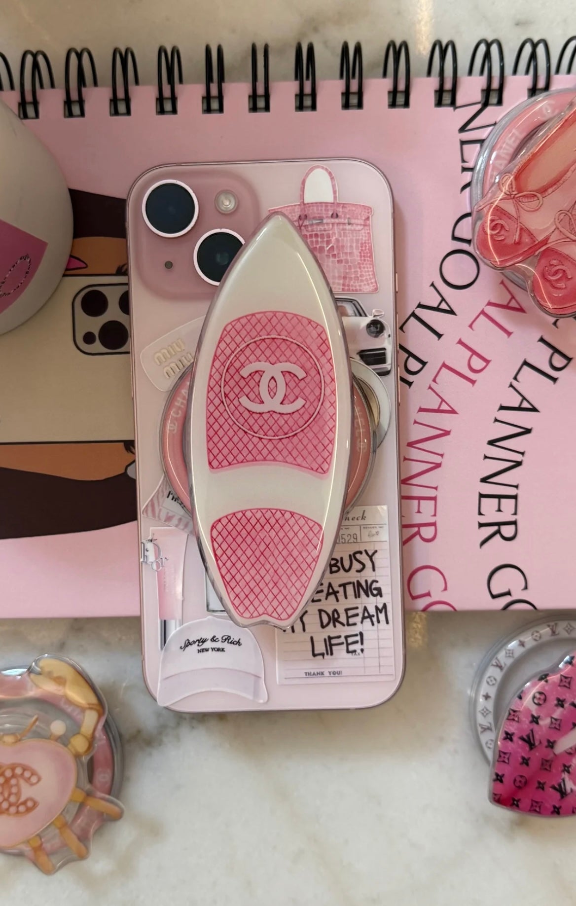 Accesoire planche de surf rose CC