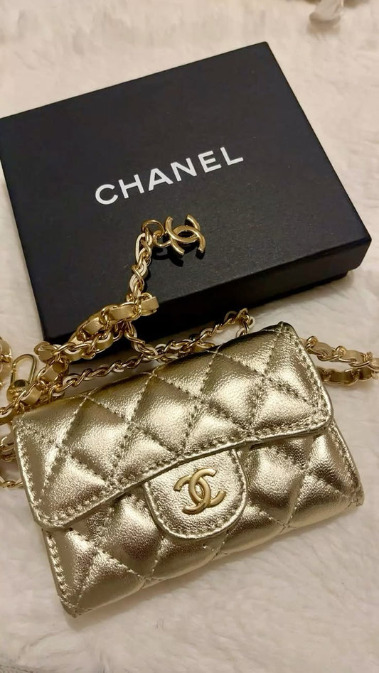 Mini sac porte monnaie CC or